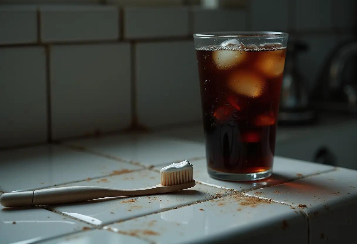 Smíchání zubní pasty s colou pro účinné čištění