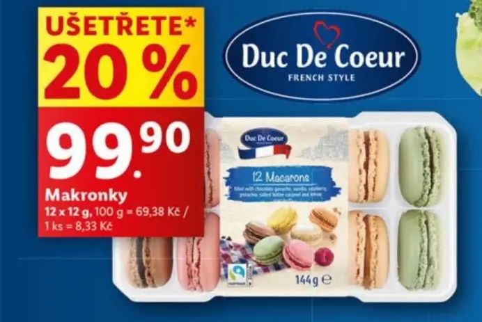 Detail na jemné makronky různých barev