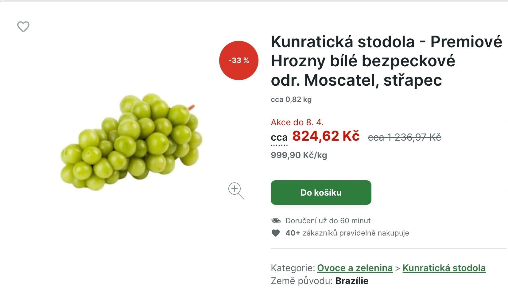 Detail na cenovku s hroznovým vínem s vysokou cenou